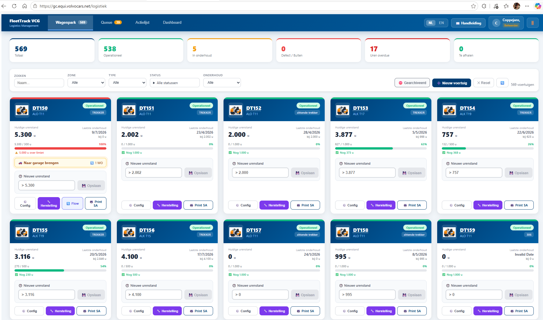 FleetTrack — Vlootbeheer dashboard